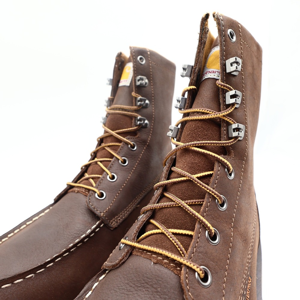 Carhartt Mens Modern Waterproof 8 Inch Wedge Work Boots Brown Leather 10.5 M NIB - Picture 4 of 16